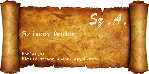 Szimon Andor névjegykártya