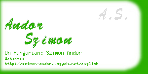 andor szimon business card